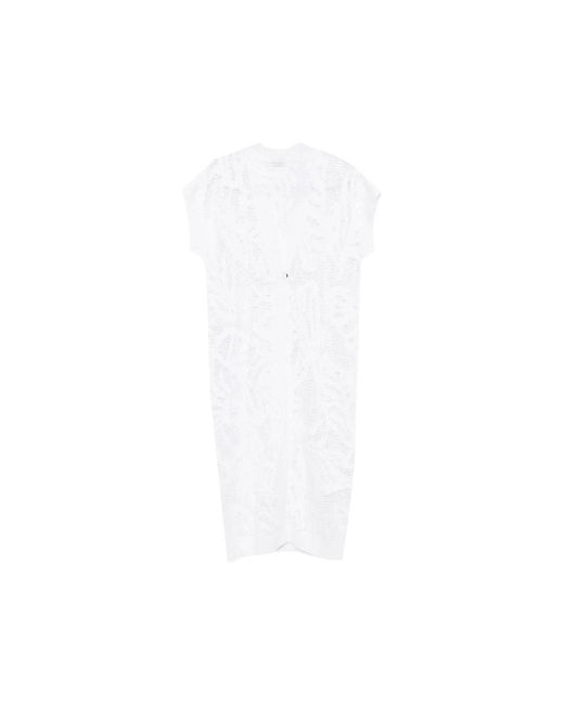 Brunello Cucinelli Open-Knit V-Neck Trui in het White