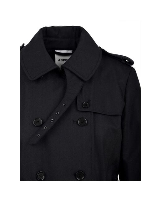 Single-Breasted Coats Aspesi de color Black