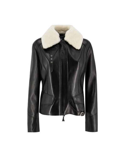 Leather Jackets Ermanno Scervino de color Black
