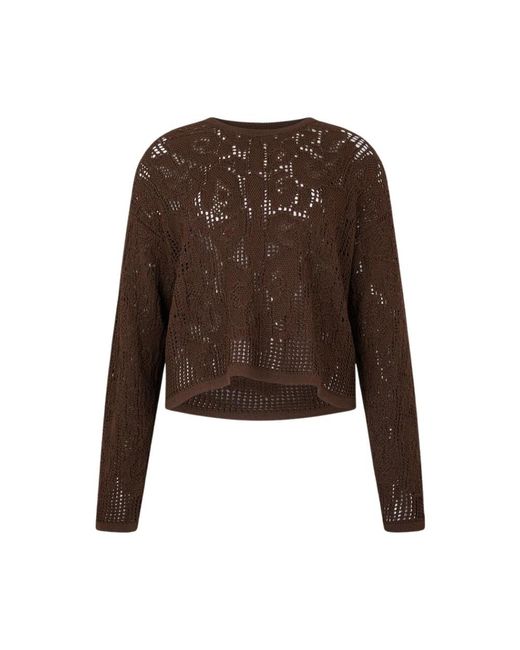 Roberto Cavalli Brown Round-Neck Knitwear