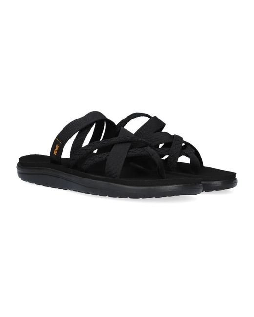 Teva Schoenen ,Zwart Sandalen Met Gekruiste Textielbandjes in het Black