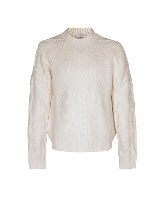 Dondup White Round-Neck Knitwear for men