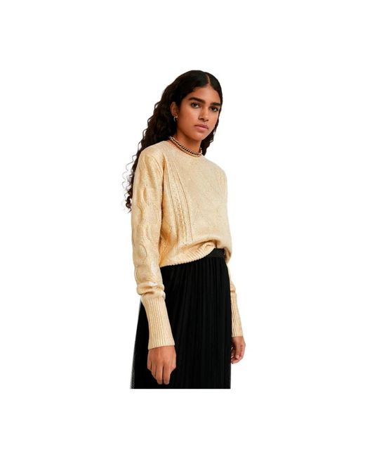 Desigual Natural Round-Neck Knitwear