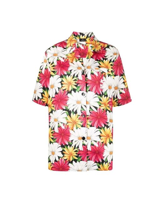 Camicia a maniche corte con stampa floreale di Etro in Multicolor