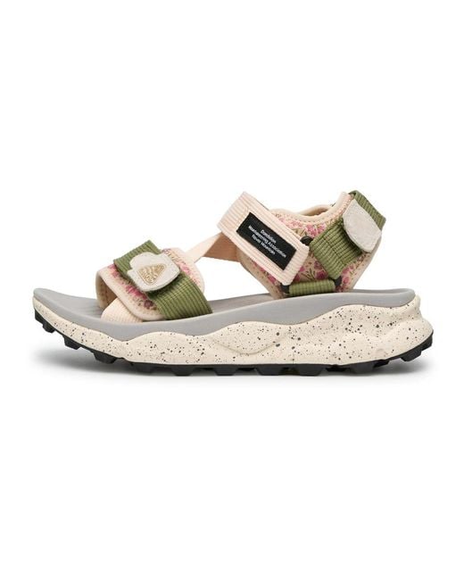 Flower Mountain Metallic Flat Sandals