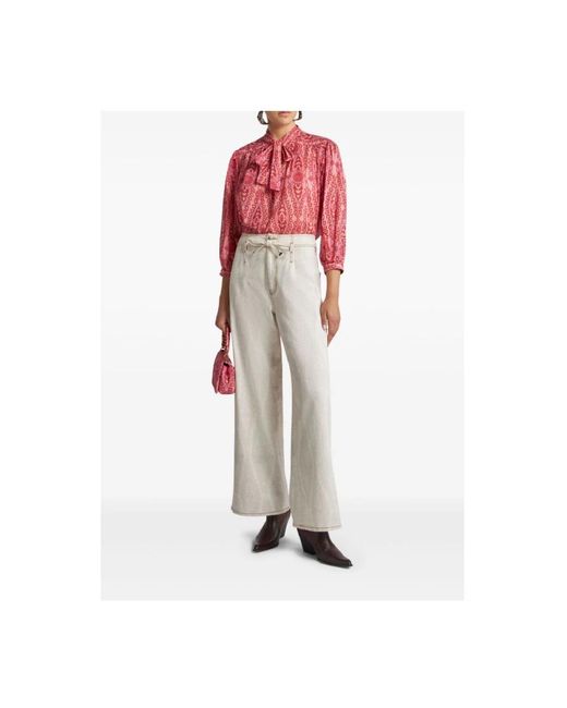 Etro White Wide Trousers