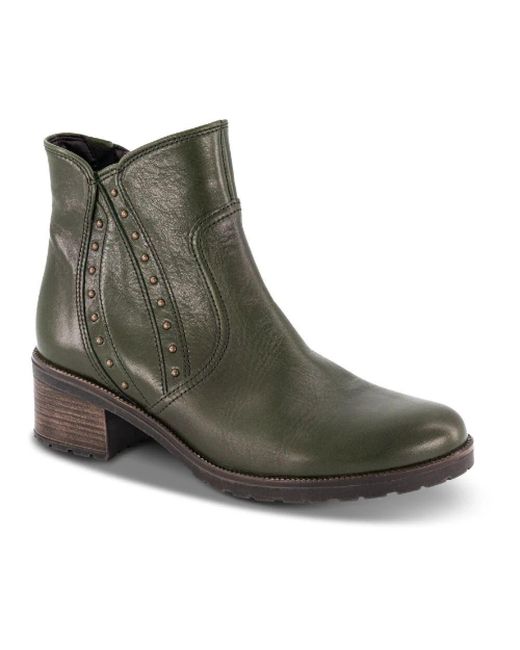 Gabor Green Grüne Stiefel Mit Reißverschluss Und Fleecefutter