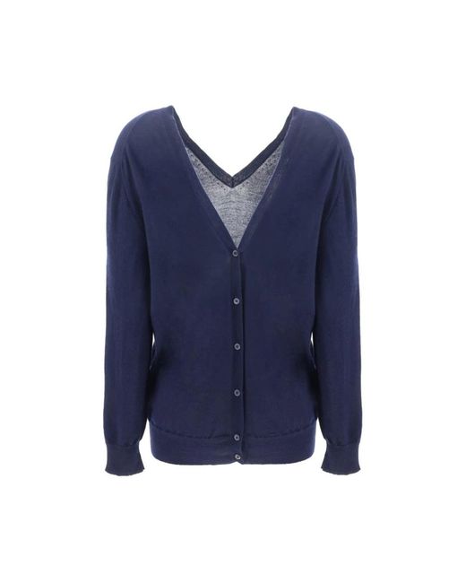 Prada Kasjmier V-Hals Cardigan Monochroom Patroon in het Blue