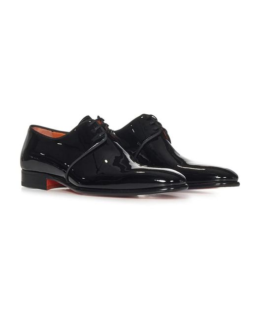 Santoni Black Business Shoes for men