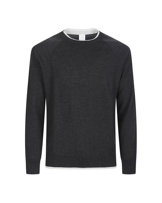 Eleventy Black Round-Neck Knitwear for men