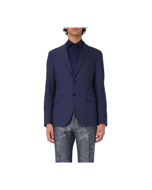 Etro Klassischer Zwei-Knopf-Blazer in Blue für Herren