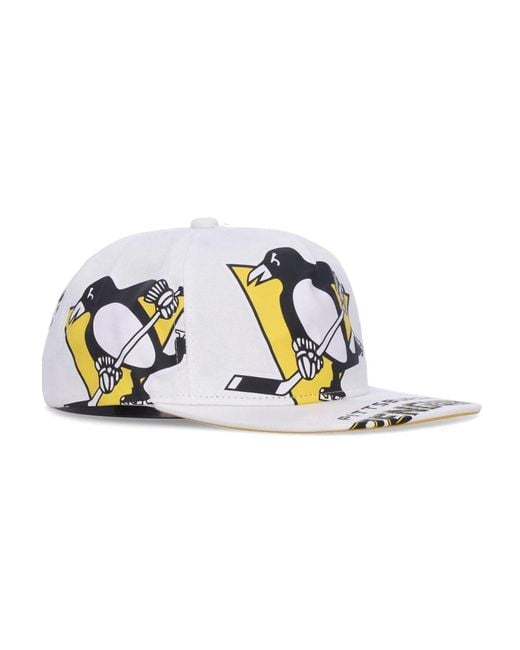 Mitchell & Ness Accessoires ,Wit ,Katoen Pittsburgh Penguins Platklep Pet in het Blue voor heren