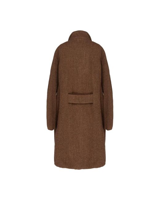 Sessun Mid-Length Double-Breasted Coat in het Brown