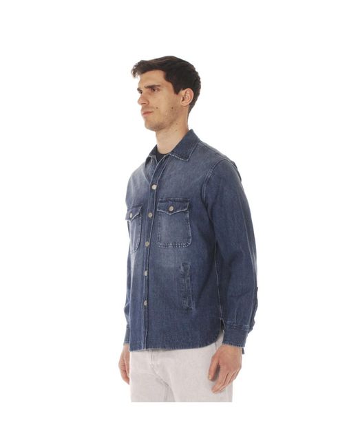 Tintoria Mattei 954 Blue Denim Shirts for men