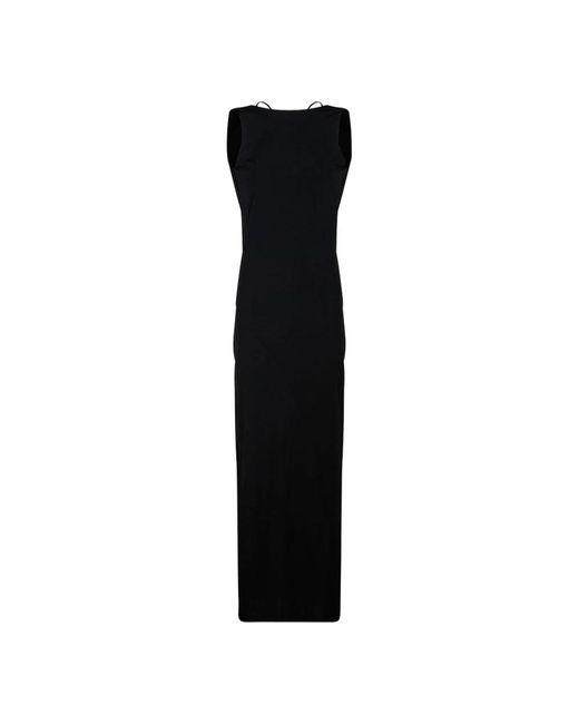 Vestido negro maxi slim con espalda abierta Calvin Klein de color Black
