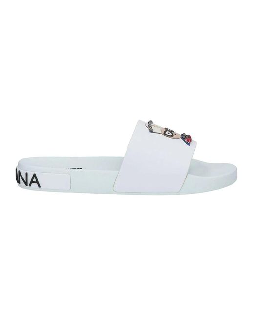 Flat sandali di Dolce & Gabbana in White da Uomo