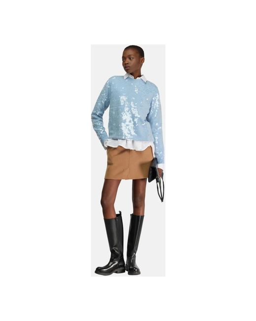 Semicouture Blue Round-Neck Knitwear
