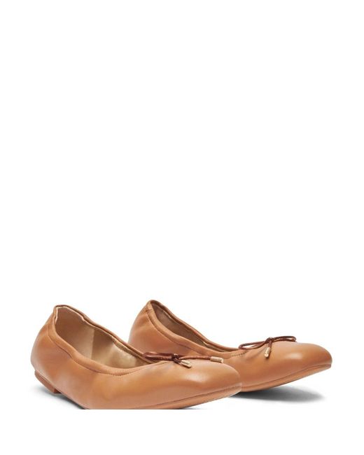 Stuart Weitzman Brown Bardot Bow Flat