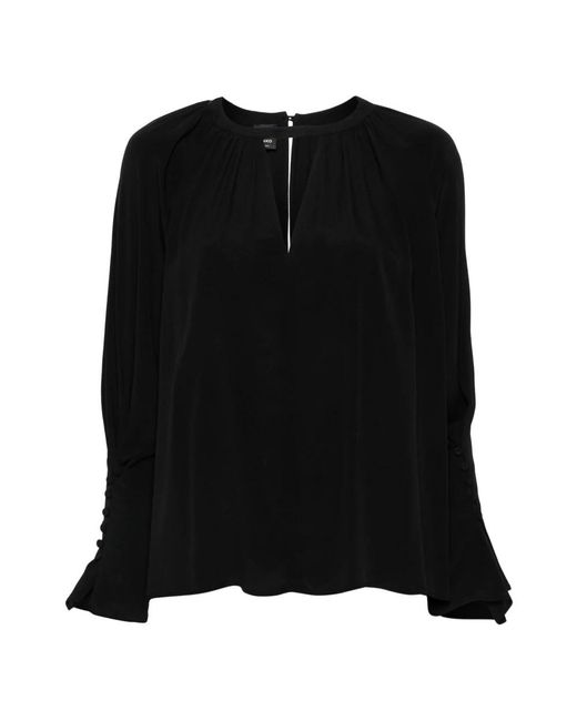 Pinko Overhemden ,Zwart ,Casual Blouse Met Zijde in het Black