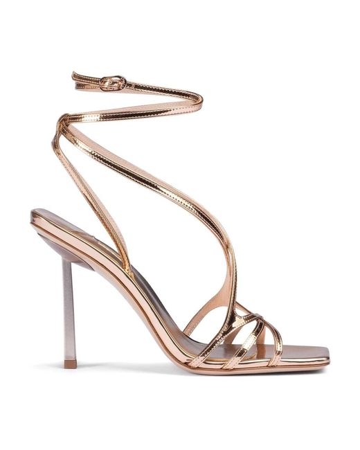 High Heel Sandals Le Silla de color Metallic
