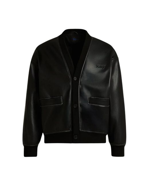 Kiton Jassen ,Zwart ,Moderne Leren Bomberjack in het Black voor heren