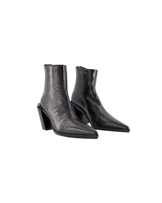Ann Demeulemeester Black Florentine Ankle Boots - - - Leather