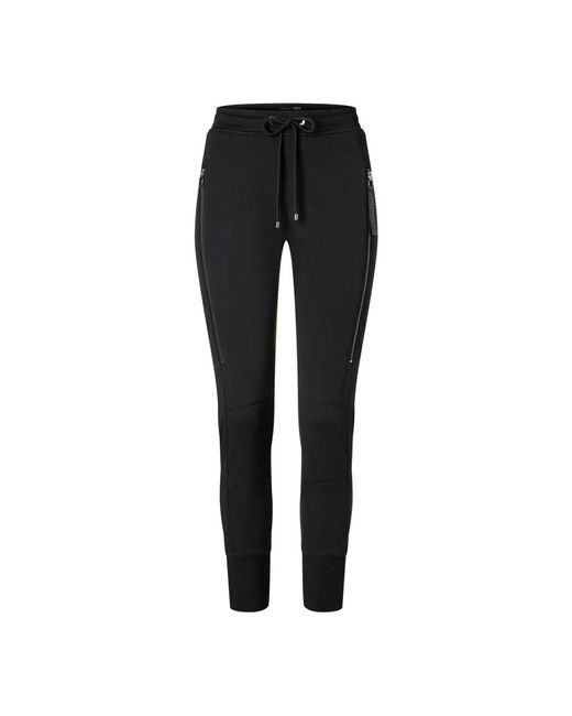 M·a·c Broeken ,Zwart ,Sportieve Broek Met Geribbelde Onderkant in het Black