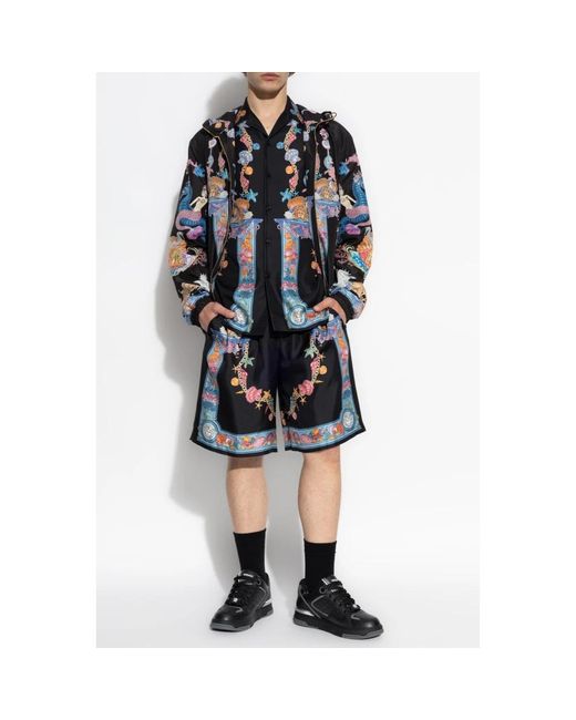 Versace Seidenshorts Mit Coral Theatre-Print in Black für Herren