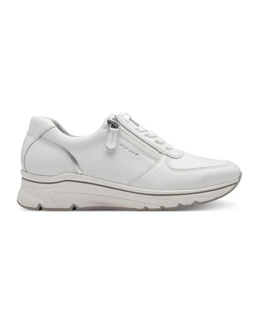 Tamaris White Weiße silberne sneakers schuhe