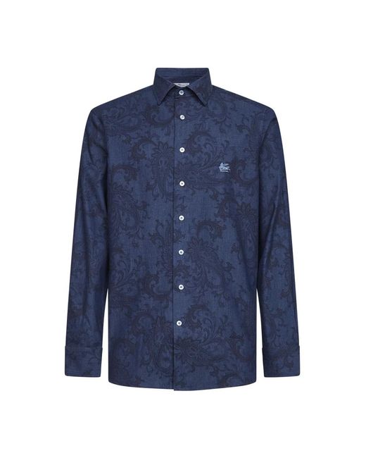 Etro Blue Casual Shirts for men