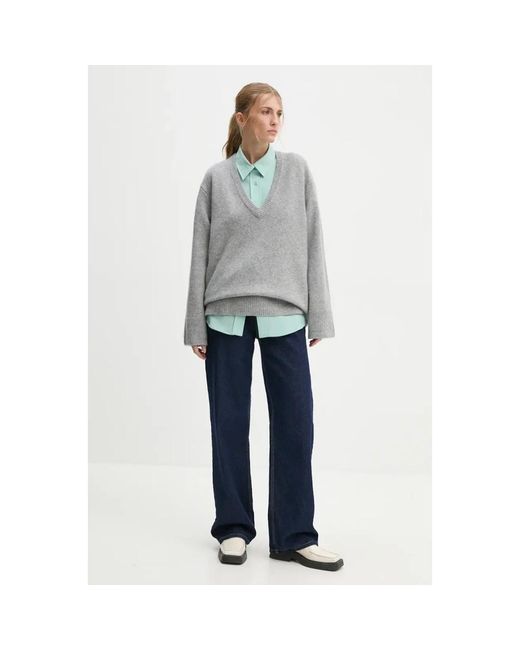 Birgitte Herskind V-Neck Truien in het Gray
