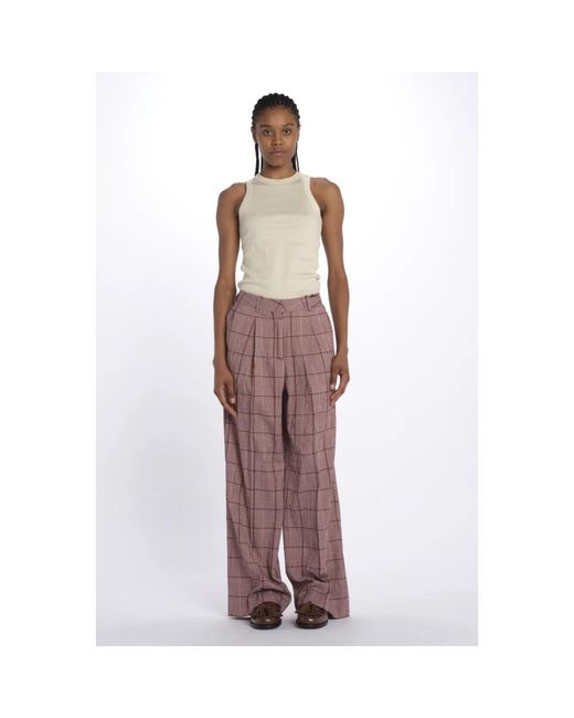 Scotch & Soda Red Wide Trousers