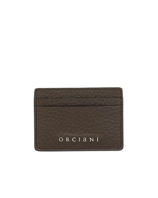 Orciani Accessoires ,Bruin ,Rfid Leren Kaarthouder Portemonnee in het Brown