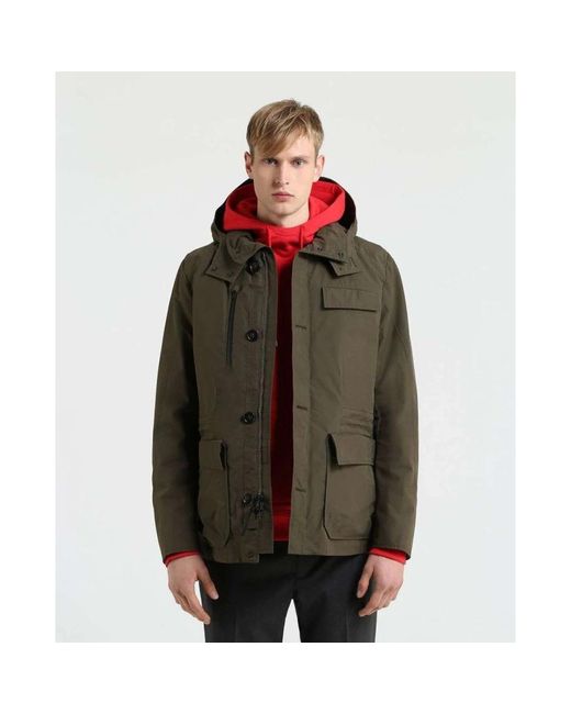 Woolrich Jassen ,Groen ,Katoen Groene Stag 3-In-1 Waterdichte Field Jacket in het Green voor heren