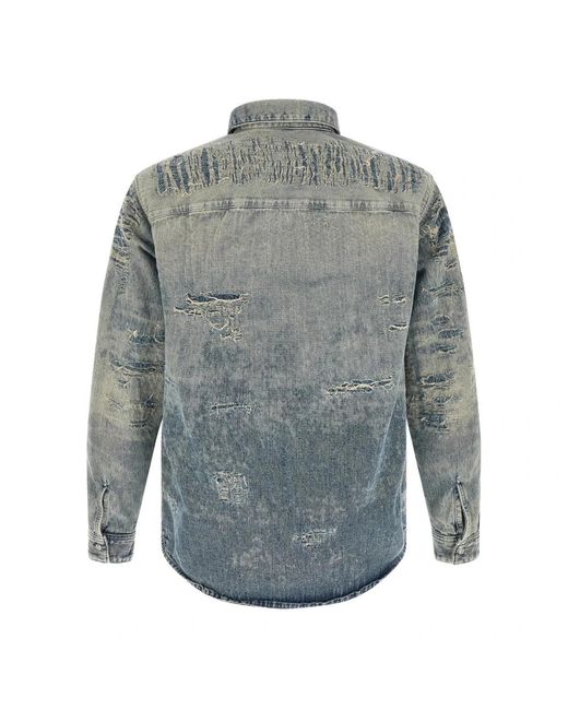 DIESEL Gray Denim Shirts for men