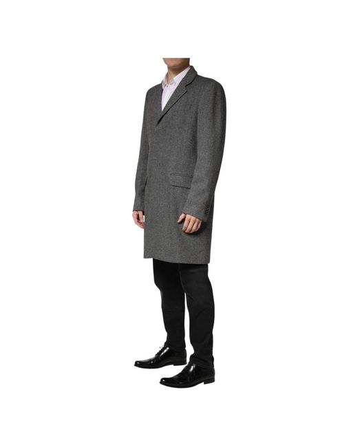 Dolce & Gabbana Black Single-Breasted Coats for men