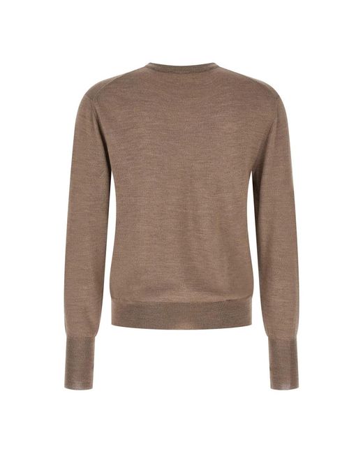 Ma'ry'ya Brown Round-Neck Knitwear for men