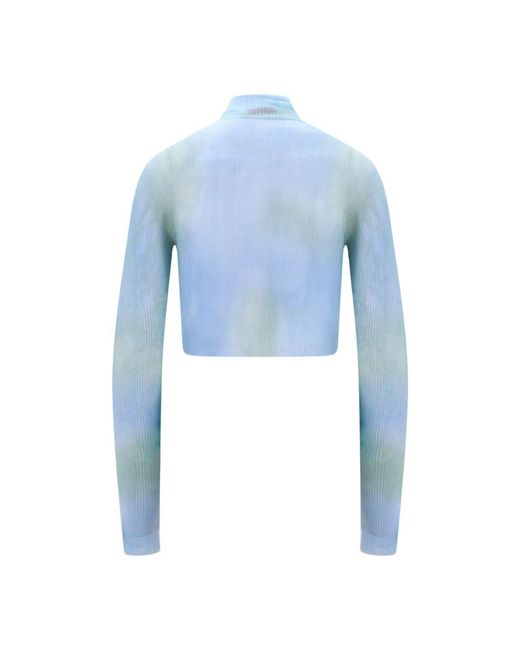 Off-White c/o Virgil Abloh Blue Blaue T-Shirts Und Polos Mit Hohem Kragen