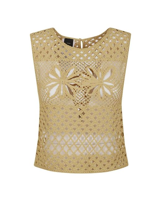 Pinko Metallic Sleeveless Tops