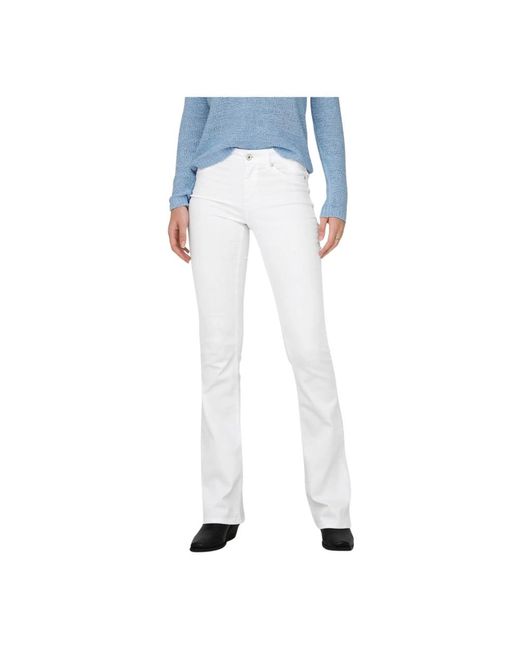 ONLY Blue Mid flared jeans blush