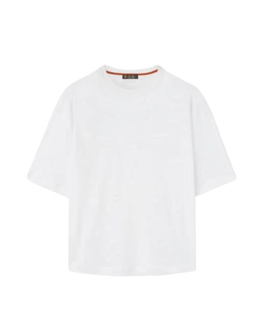 T-shirt in lino leggero di Loro Piana in White