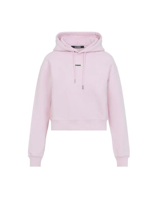 Jacquemus Hoodies & Sweatvesten ,Roze ,Katoen Le Hoodie Gros Grain in het Pink