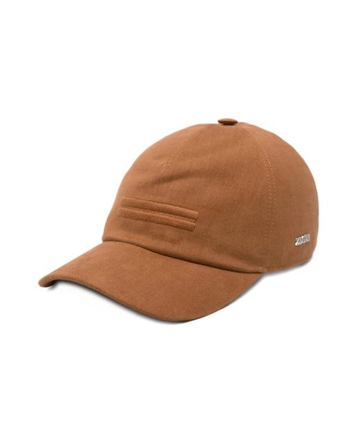 Zegna 232 Road Cap in het Brown voor heren