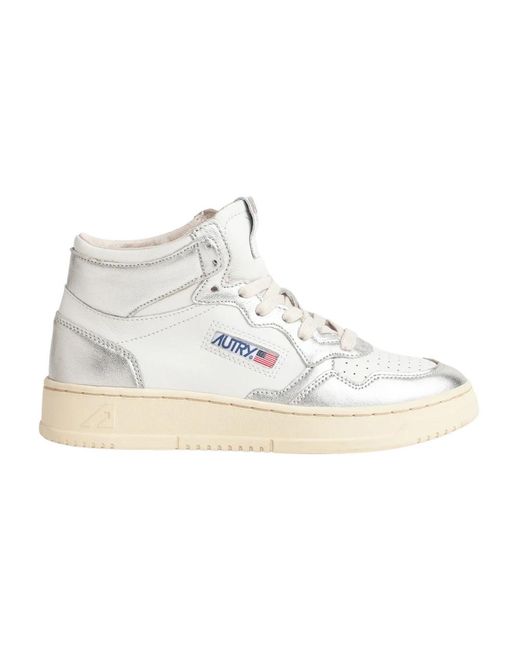 Autry White Vintage style high top sneaker