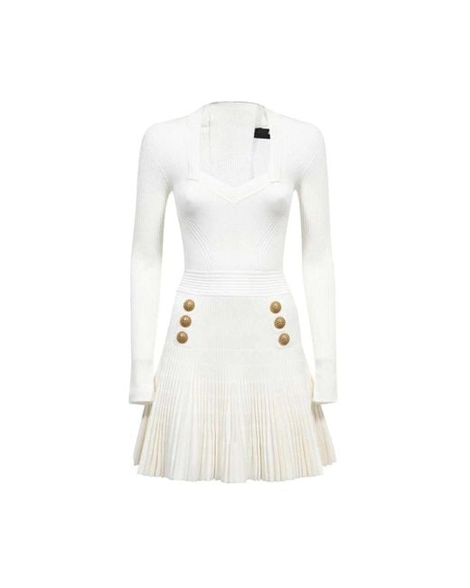 Balmain White Short Dresses