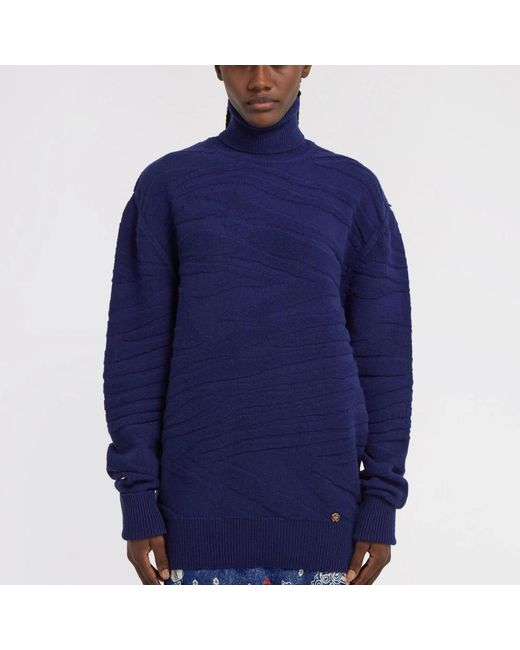 Roberto Cavalli Blue Turtlenecks