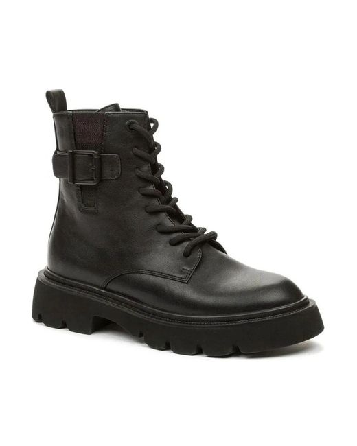 Betsy Black Lace-Up Boots