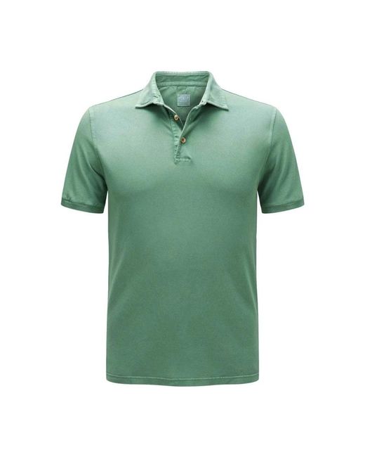 Fedeli Tops ,Groen ,Katoen Korte Mouw Groene Piqué Polo Shirt in het Green voor heren