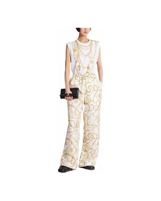 Balmain Zijden Broek in het Natural