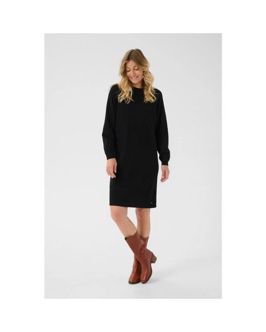 Cream Black Knitted Dresses